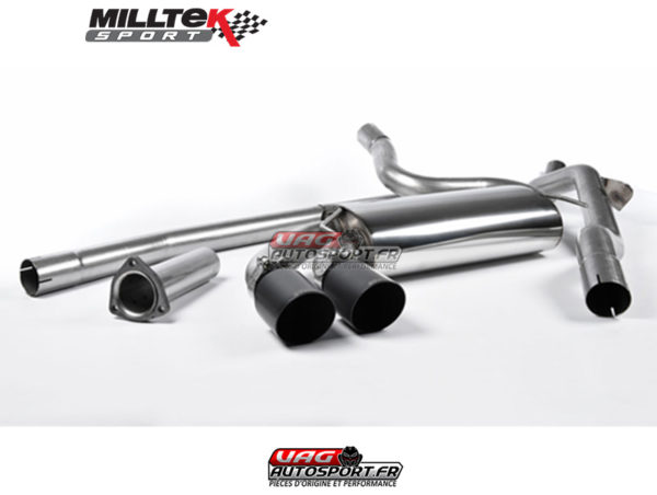 Ligne après downpipe - Sans silencieux intermédiaire - Look Origine - Sorties Twin GT90 Black - Audi Coupe UR quattro 10v Turbo (1981 - 1989) - MCXAU103 - Milltek – Image 2