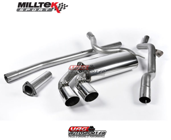 Ligne après downpipe - Sans silencieux intermédiaire - Look Origine - Sorties Twin GT90 - Audi Coupe UR quattro 10v Turbo (1981 - 1989) - MCXAU104 - Milltek – Image 2