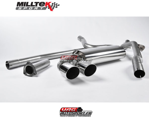 Ligne après downpipe - Sans silencieux intermédiaire - Look Origine - Sorties Twin GT90 - Audi Coupe UR quattro 10v Turbo (1981 - 1989) - MCXAU104 - Milltek – Image 3