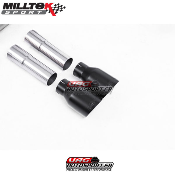 Demi-ligne (CatBack) - Sans silencieux intermédiaire - Sans Valve sur le silencieux Arrière - Sorties Quad Cerakote Black - Audi S3 2.0 TFSI Quattro Saloon / Cabrio 8V/8V.2 - (Sans FAP) - SSXAU541 - Milltek – Image 2