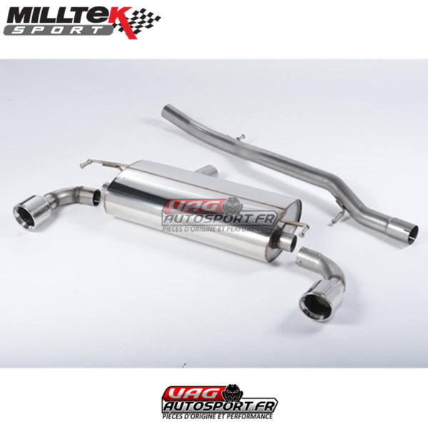 Demi-ligne (CatBack) - Sans silencieux intermédiaire - Sorties Jet 100 - VW Golf Mk4 R32 3.2 V6 4WD - SSXVW025 - Milltek – Image 2
