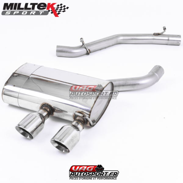 Demi-ligne (CatBack) - Sans silencieux intermédiaire - Sorties Dual GT100 - VW Golf MK5 R32 3.2 V6 - SSXVW133 - Milltek – Image 2