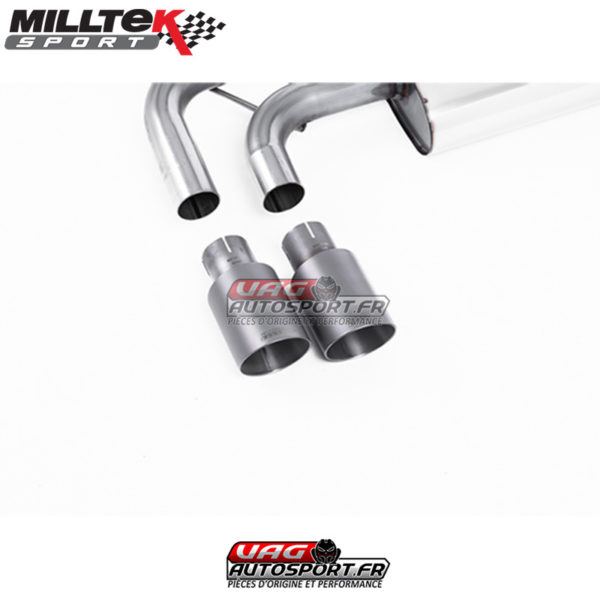 Demi-ligne (CatBack) - Sans silencieux intermédiaire - Look Edition 30 - Necessite Valance GTI - Sorties Twin GT80 Titane - VW Golf Mk5 2.0 TDI 140cv - SSXVW341 - Milltek – Image 2