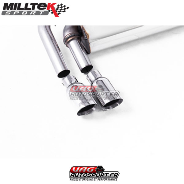 Demi-ligne (CatBack) / FAP - Sans silencieux primaire - Avec silencieux intermèdiaire - Avec silencieux arrière - Look GTD - Nécessite valance Golf MK7.5 GTD - Homologué VW Golf Mk7.5 1.5 TSI Evo GT & R-Line - SSXVW516 - Milltek – Image 2