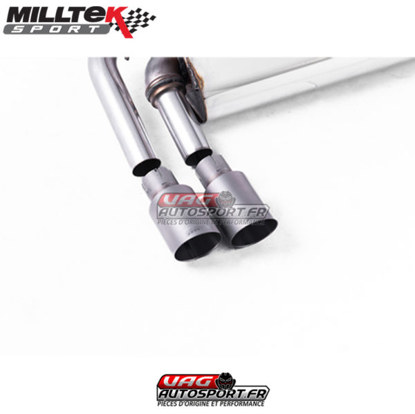 Demi-ligne (CatBack) / FAP - Sans silencieux primaire - Avec silencieux intermèdiaire - Avec silencieux arrière - Look GTD - Nécessite valance Golf MK7.5 GTD - Homologué - Sorties Dual GT80 Titane - VW Golf Mk7.5 1.5 TSI Evo GT & R-Line - SSXVW518 - Milltek – Image 2