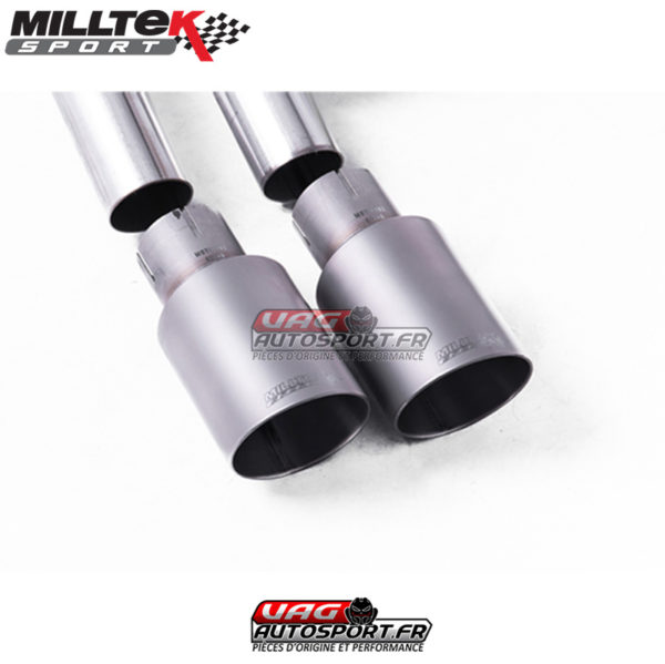 Demi-ligne (CatBack) / FAP - Sans silencieux primaire - Avec silencieux intermèdiaire - Sans silencieux arrière - Look GTD - Nécessite valance Golf MK7.5 GTD - Sorties Dual GT80 Titane - VW Golf Mk7.5 1.5 TSI Evo GT & R-Line - SSXVW520 - Milltek – Image 2