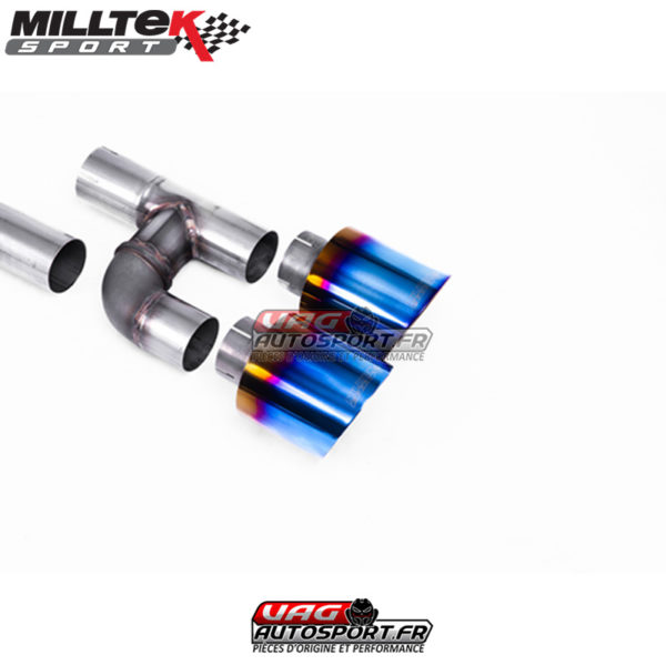 Ligne après FAP Road+ - Homologation en cours - Avec silencieux arrière - Montage obligatoire avec SSXVW691 - Sorties GT115 Titanium Burnt - VW Golf MK8 GTI 245cv - Look Golf R 4 sorties - (Avec FAP) - (2020+) - SSXVW698 - Milltek – Image 2