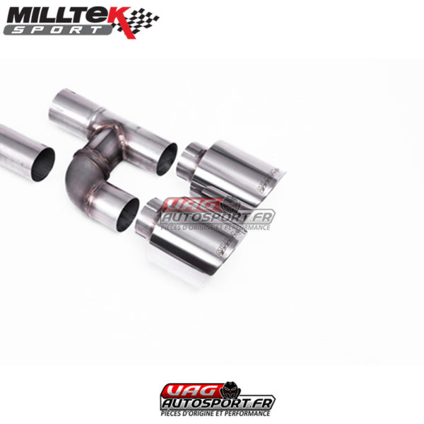 Ligne après FAP Road+ - Homologation en cours - Avec silencieux arrière - Montage obligatoire avec SSXVW691 - Sorties GT115 Chrome - VW Golf MK8 GTI 245cv - Look Golf R 4 sorties - (Avec FAP) - (2020+) - SSXVW701 - Milltek – Image 2