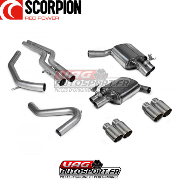 Demi-ligne d'échappement inox pour Audi S4 B9 Quattro 3.0T V6 Avant - SAUS088 - Scorpion – Image 4