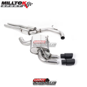 Demi-ligne (CatBack) - Avec silencieux intermédiaire et valves silencieux Ar - Homologué - Sorties GT90 Cerakote Black - Audi RS3 Sportback S-Tronic (8P) - SSXAU278 - Milltek