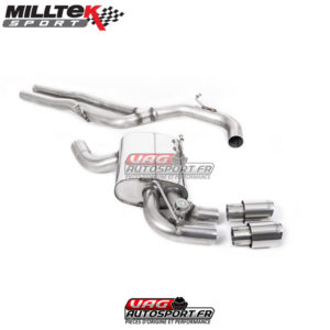 Demi-ligne (CatBack) - Sans silencieux intermédiaire et valves silencieux Ar - Sorties GT90 - Audi RS3 Sportback S-Tronic (8P) - SSXAU322 - Milltek