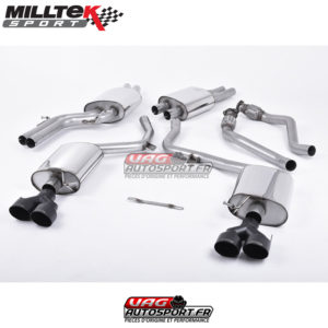 Demi-ligne (CatBack) - Avec silencieux intermédiaire - Sorties Quad GT100 Cerakote Black - Audi S5 Coupé et Cabriolet 3.0 TFSI B8.5 - (2011+) - SSXAU412 - Milltek
