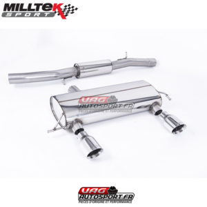 Ligne Race 76.20 mm après catalyseur origine - Avec silencieux intermédiaire - Sorties Dual GT100 - Audi TT 180 / 225 Quattro Coupe et Roadster - SSXAU426 - Milltek
