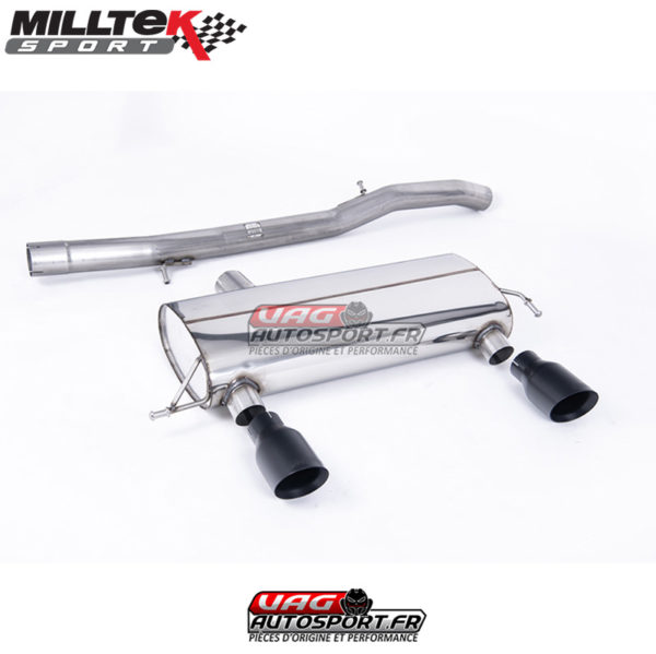 Ligne Race 76.20 mm après catalyseur origine - Sans silencieux intermédiaire - Sorties Dual GT100 Cerakote Black - Audi TT 180 / 225 Quattro Coupe et Roadster - SSXAU430 - Milltek