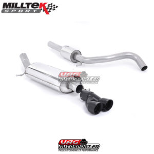 Demi-ligne (CatBack) - Avec silencieux intermédiaire - Sorties Twin GT80 Cerakote Black - Audi A1 S-Line 1.4 TFSI 122cv - SSXAU458 - Milltek