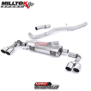 Demi-ligne (CatBack) - Sans silencieux intermédiaire - Sorties Quad GT80 - Audi S1 2.0 TFSI Quattro - (2014 - 2018) - SSXAU492 - Milltek