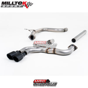 Demi-ligne (CatBack) - Sans silencieux intermédiaire - Sorties Twin GT80 Cerakote Black - Audi A3 2.0 TDI 150 MQB - (2013+) - SSXAU565 - Milltek