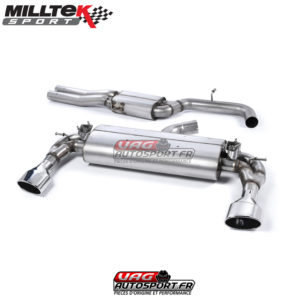 Demi-ligne (CatBack) - Avec silencieux intermédiaire et valves silencieux Ar - Homologué - Sorties Ovales - Audi RS3 Sportback (8V MQB) - SSXAU589 - Milltek