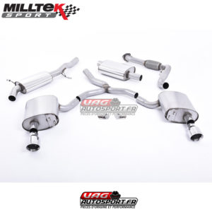 Demi-ligne (CatBack) - Avec silencieux primaire Sorties Dual GT100 - Audi A4 2.0 TFSI B9 Quattro Saloon et Avant - (2016+) - SSXAU608 - Milltek