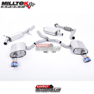 Demi-ligne (CatBack) - Avec silencieux primaire Sorties Dual GT100 Titane Burnt - Audi A4 2.0 TFSI B9 Quattro Saloon et Avant - (2016+) - SSXAU610 - Milltek