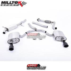 Demi-ligne (CatBack) Road + - Avec silencieux primaire - Sans silencieux intermédiaire - Sorties Dual GT100 Black - Audi A4 2.0 TFSI B9 Quattro Saloon et Avant - (2016+) - SSXAU611 - Milltek