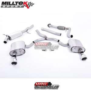 Demi-ligne (CatBack) Road + - Avec silencieux primaire - Sans silencieux intermédiaire - Sorties Dual GT100 - Audi A4 2.0 TFSI B9 Quattro Saloon et Avant - (2016+) - SSXAU612 - Milltek