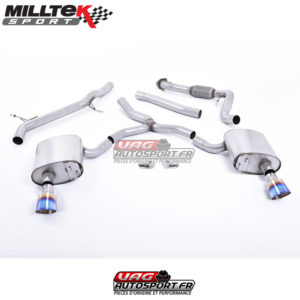 Demi-ligne (CatBack) - Sans silencieux primaire - Sans silencieux intermédiaire - Sorties Dual GT100 Titane Burnt - Audi A4 2.0 TFSI B9 Quattro Saloon et Avant - (2016+) - SSXAU618 - Milltek