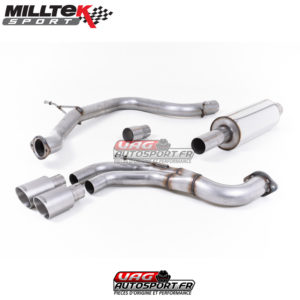 Demi-ligne (CatBack) Sorties Twin GT80 Titane - Seat Leon FR 2.0 TDI 184cv SC et 5 Portes- (2013+) - SSXSE183 - Milltek