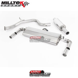Demi-ligne (CatBack) - Road + - Avec silencieux primaire - Sans silencieux intermédiaire - Sorties Quad Black Cerakote GT80 - Seat Leon Cupra 300 2.0 TSI - (Sans FAP) - SSXSE207 - Milltek