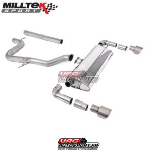 Demi-ligne (CatBack) - Sans silencieux intermédiaire - Sorties Dual GT100 Titane - Seat Leon Cupra R 310cv - (2018+) - SSXSE242 - Milltek