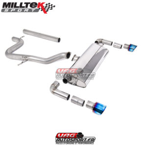 Demi-ligne (CatBack) - Sans silencieux intermédiaire - Sorties Dual GT100 Titane Burnt - Seat Leon Cupra R 310cv - (2018+) - SSXSE243 - Milltek