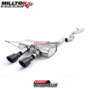 Demi-ligne (CatBack) - Sans silencieux intermédiaire - Sorties Dual GT100 Black - VW Golf Mk6 R 2.0TSI EA113 270cv - SSXVW140 - Milltek