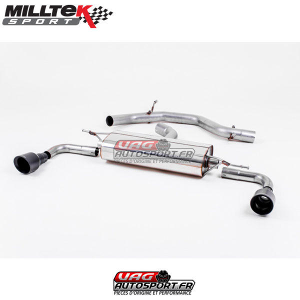 Demi-ligne (CatBack) - Sans silencieux intermédiaire - Sorties Dual GT100 Black - VW Golf Mk6 GTi 2.0 TSI 210cv (EA888.2) - SSXVW183 - Milltek