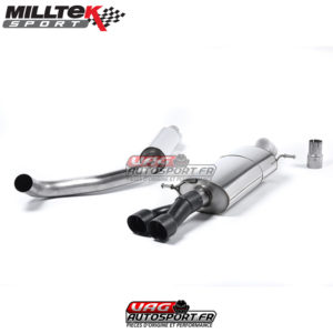 Demi-ligne (CatBack) - Avec silencieux intermédiaire - Sorties Twin GT80 Cerakote Black - VW Polo GTI 1.8 TSI 192cv (3 et 5 Portes) - SSXVW323 - Milltek