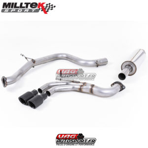 Demi-ligne (Cat-Back) Sorties Twin GT80 Cerakote Black - VW Golf MK7 GTD 2.0 TDI 185cv - (2013+) - SSXVW332 - Milltek