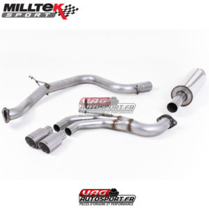 Demi-ligne (Cat-Back) Sorties Twin GT80 Titane - VW Golf MK7 GTD 2.0 TDI 185cv - (2013+) - SSXVW339 - Milltek