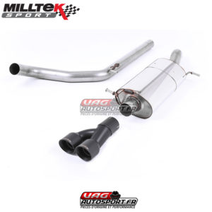 Demi-ligne (CatBack) - Sans silencieux intermédiaire - Sorties Twin GT80 Cerakote Black - VW Polo GTI 1.8 TSI 192cv (3 et 5 Portes) - SSXVW416 - Milltek