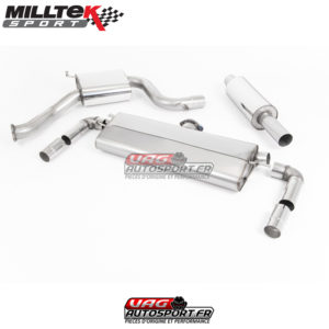 Demi-ligne (Cat-Back) Sorties Dual GT100 - VW Golf MK7.5 GTi (Non Performance Pack) - 2.0 TSI EA888.3 sans FAP - SSXVW457 - Milltek