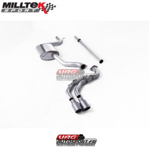 Demi-ligne (CatBack) / FAP - Sans silencieux primaire - Avec silencieux intermèdiaire - Sans silencieux arrière - Look GTD - Nécessite valance Golf MK7.5 GTD - Sorties Dual GT80 Titane - VW Golf Mk7.5 1.5 TSI Evo GT & R-Line - SSXVW520 - Milltek