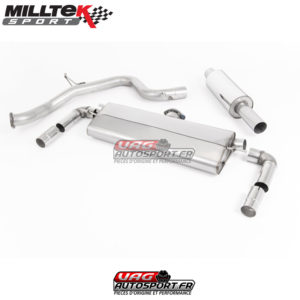 Ligne après FAP - Avec silencieux intermédiaire - Homologuée CE - Sorties Dual Jet-100 Carbone - VW Golf MK7.5 GTi (TCR et Performance Pack Models) (FAP) (2019+) - SSXVW538 - Milltek
