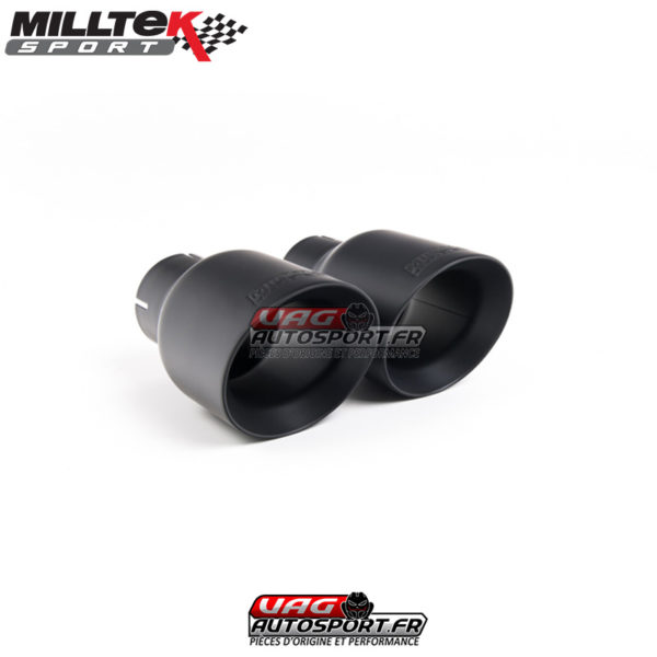 Demi-ligne (Cat-Back) Sorties Dual GT100 Cerakote Black - VW Golf MK7.5 GTi (Modeles Performance Pack) - (Sans FAP) - SSXVW496 - Milltek – Image 4