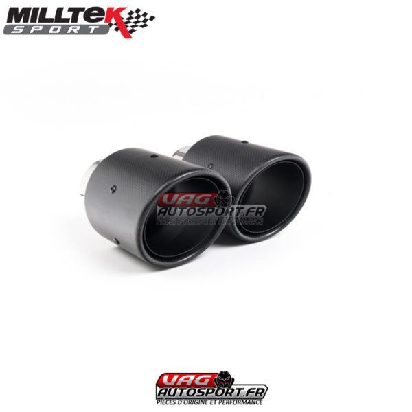 Demi-ligne (Cat-Back) Sorties Dual Jet-100 Carbone - VW Golf MK7.5 GTi (Modeles Performance Pack) - (Sans FAP) - SSXVW499 - Milltek – Image 4