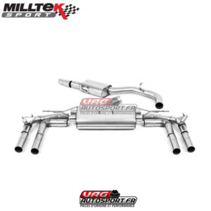 Ligne après FAP Sorties Quad GT100 Cerakote Black - Audi S3 2.0TFSI 310cv 8Y (FAP) (2020+) - SSXAU926 - Milltek