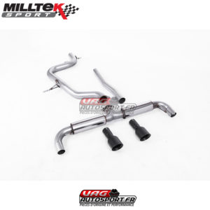 Ligne après filtre à particules - Sans silencieux intermédiaire - Ligne Race 76 mm - Look MK6 GTI - Necessite Valance GTI - Sorties GT100 Black - VW Golf Mk6 GT 2.0 TDI 170cv - (2009 - 2014) - SSXVW189 - Milltek