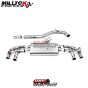 Ligne après FAP - Sans silencieux intermédiaire - Avec Valves - Sorties Quad GT115 Titane Burnt - VW Golf Mk8 R 2.0 TSI 320PS - (Avec FAP) - (2020+) - SSXVW628 - Milltek