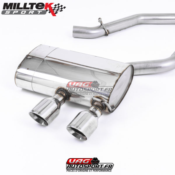 Demi-ligne (CatBack) - Sans silencieux intermédiaire - Sorties Dual GT100 - VW Golf MK5 R32 3.2 V6 - SSXVW133 - Milltek – Image 3
