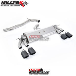 Demi-ligne d'échappement inox avec sorties Carbone - VW Golf MK7.5 R 2.0 TSI 310cv - (Sans FAP) - (2017+) - SSXVW582 - Milltek