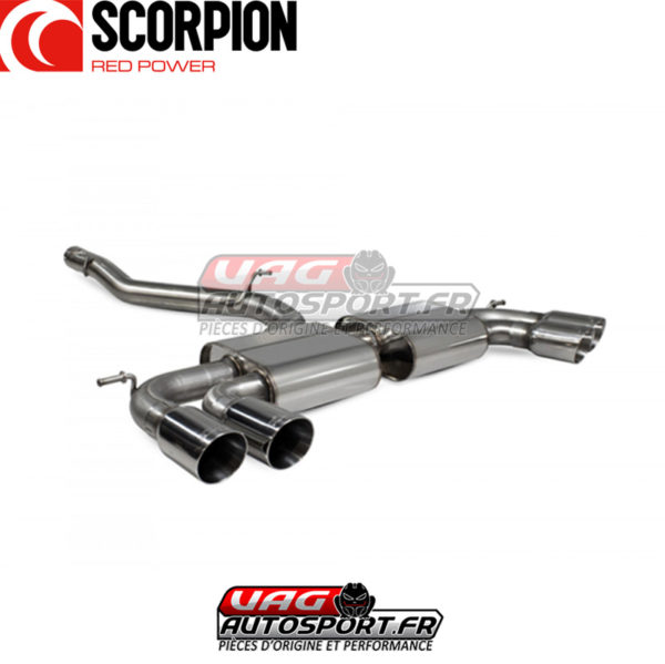 Demi-ligne / Cat-back sans intermédiaire sans valve - Volkswagen Golf 8R - 2.0 TSI EA888.4 - SVWS066 - Scorpion – Image 2