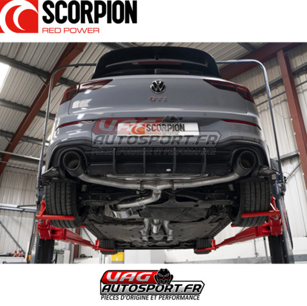 Cat-back INOX 3" avec silencieux et sorties Ascari - VW Golf 8 GTI Clubsport - SVW069CF - Scorpion – Image 5