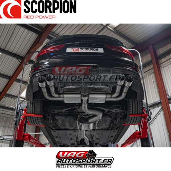 Demi-ligne / cat-back apres FAP avec silencieux sans valves et sorties Daytona - Audi S3 8V Facelift FAP (2019 2018) - SAU097 - Scorpion – Image 5